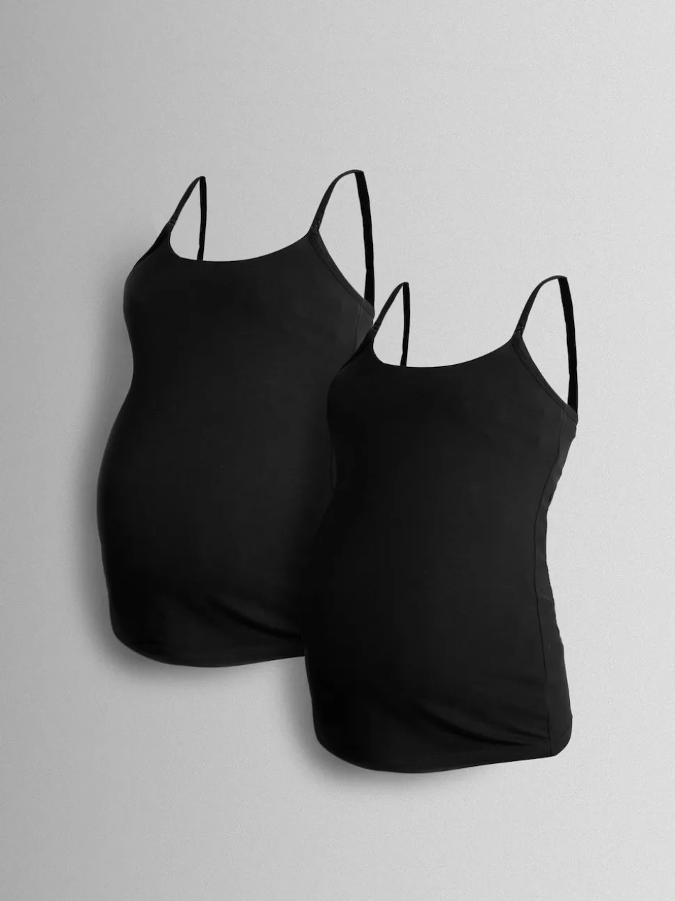 JoJo Maman Bébé Black 2-Pack Maternity & Nursing Vest Tops