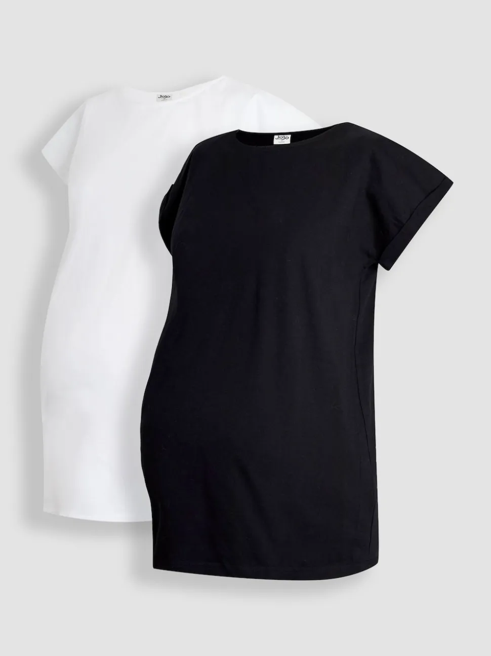 JoJo Maman Bébé Black 2-Pack Boyfriend Maternity Cotton T-Shirts