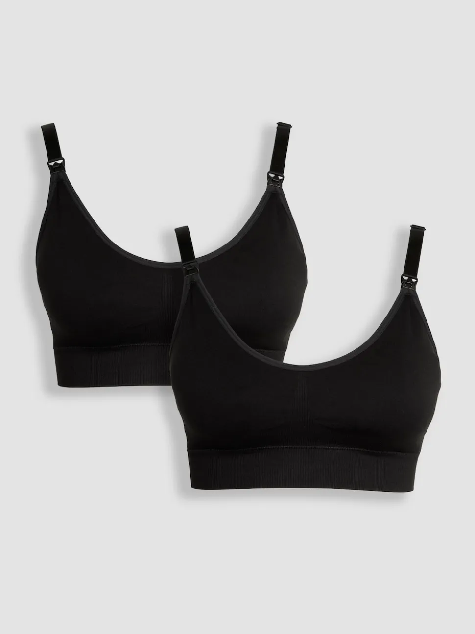 JoJo Maman Bébé Black 2-Pack Seamless Nursing Bras