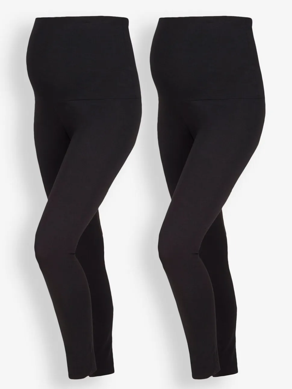 JoJo Maman Bébé Black 2-Pack Cotton Rich Maternity Leggings