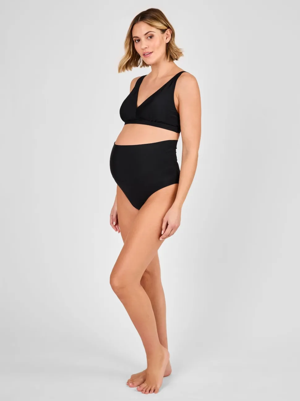 JoJo Maman Bébé Black Sleeveless V Neck Maternity Bikini 2-Piece Set