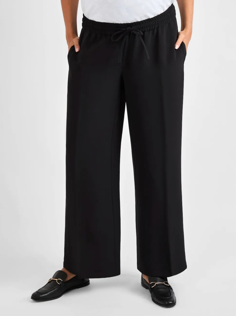 JoJo Maman Bébé Black Wide Leg Maternity Trousers