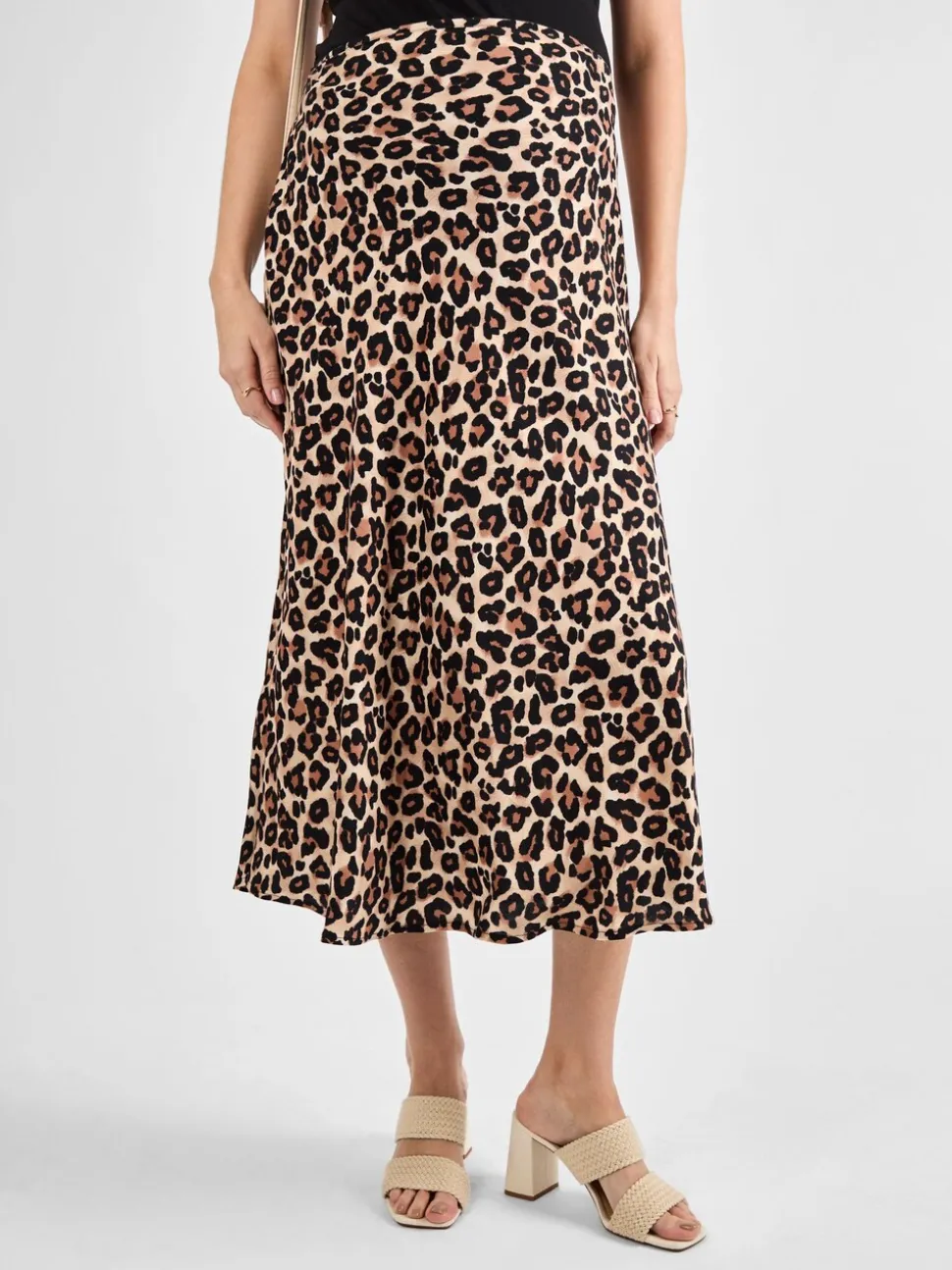 JoJo Maman Bébé Brown Print Maternity Midi Skirt