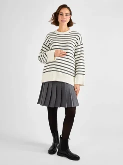 JoJo Maman Bébé Grey Maternity Pleated Mini Skirt