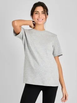 JoJo Maman Bébé Marl Grey Oversized Boyfriend Maternity T-Shirt