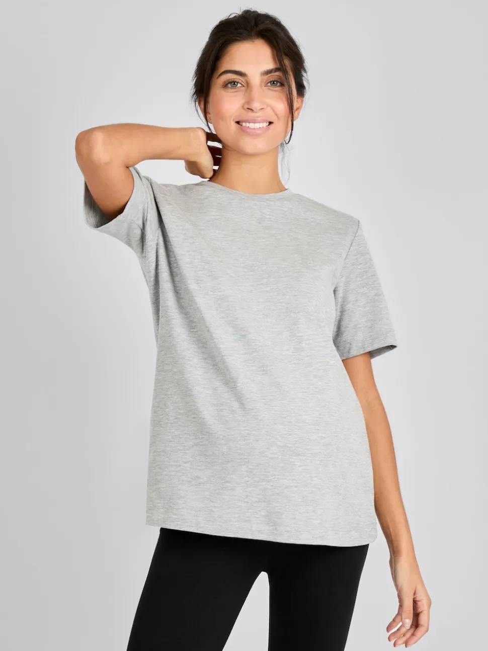 JoJo Maman Bébé Marl Grey Oversized Boyfriend Maternity T-Shirt