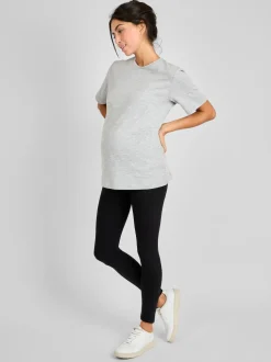JoJo Maman Bébé Marl Grey Oversized Boyfriend Maternity T-Shirt