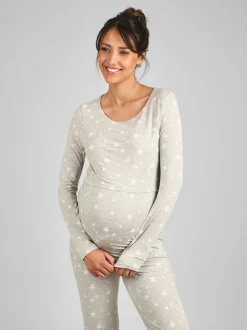 JoJo Maman Bébé Mint Green Maternity & Nursing Heart Pyjama Set