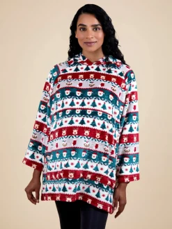 JoJo Maman Bébé Multi Christmas Fair Isle Blanket Hoodie