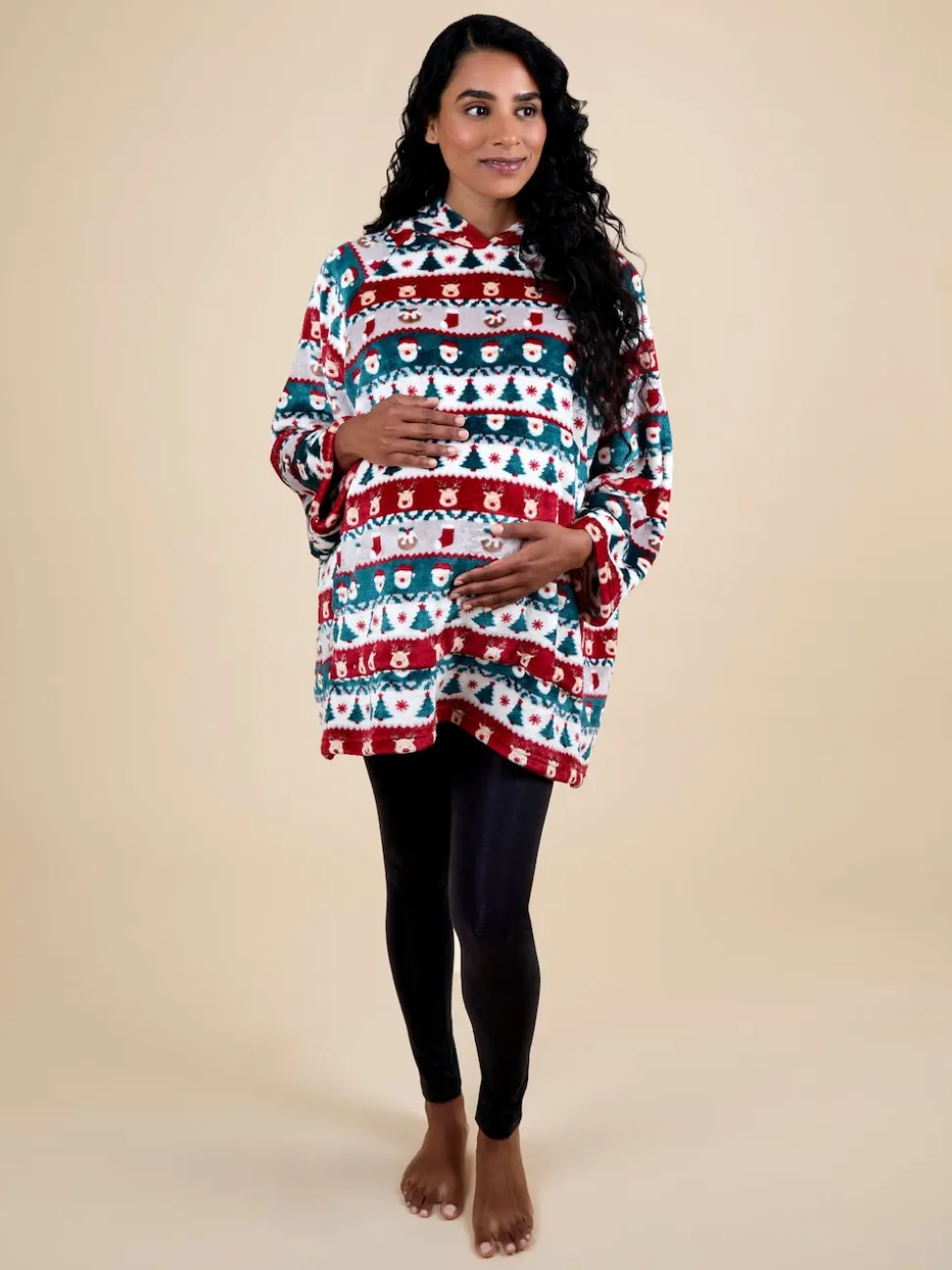 JoJo Maman Bébé Multi Christmas Fair Isle Blanket Hoodie