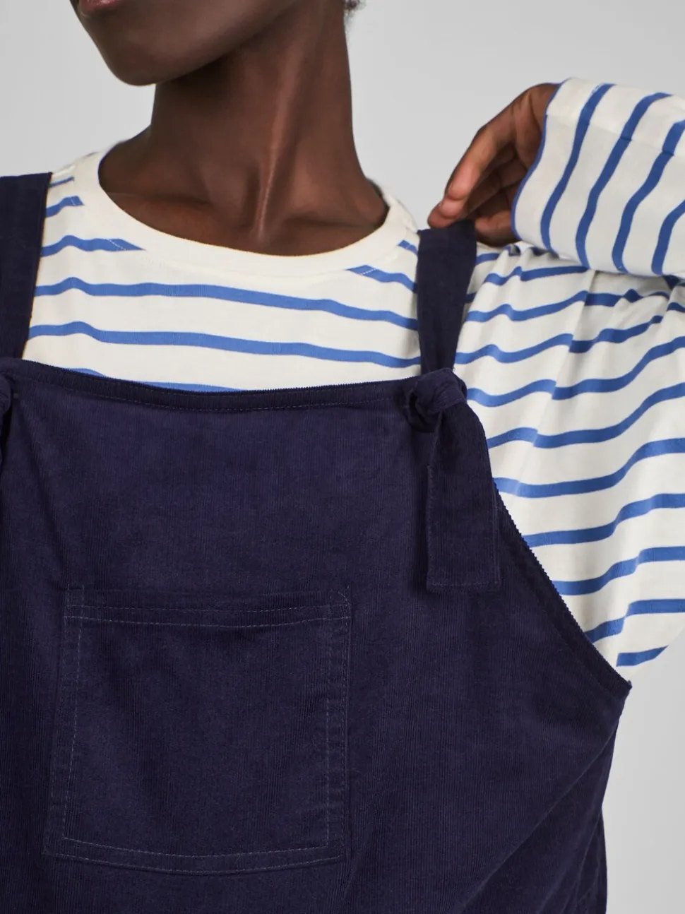 JoJo Maman Bébé Navy Blue Cord Maternity Dungarees