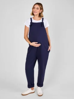 JoJo Maman Bébé Navy Jersey Maternity Dungarees