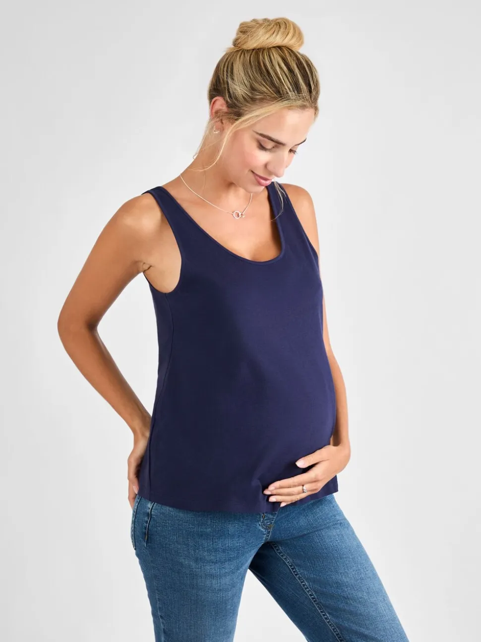 JoJo Maman Bébé Navy Thick Strap Maternity Vest