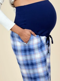 JoJo Maman Bébé Oatmeal Maternity Check Pyjama Set