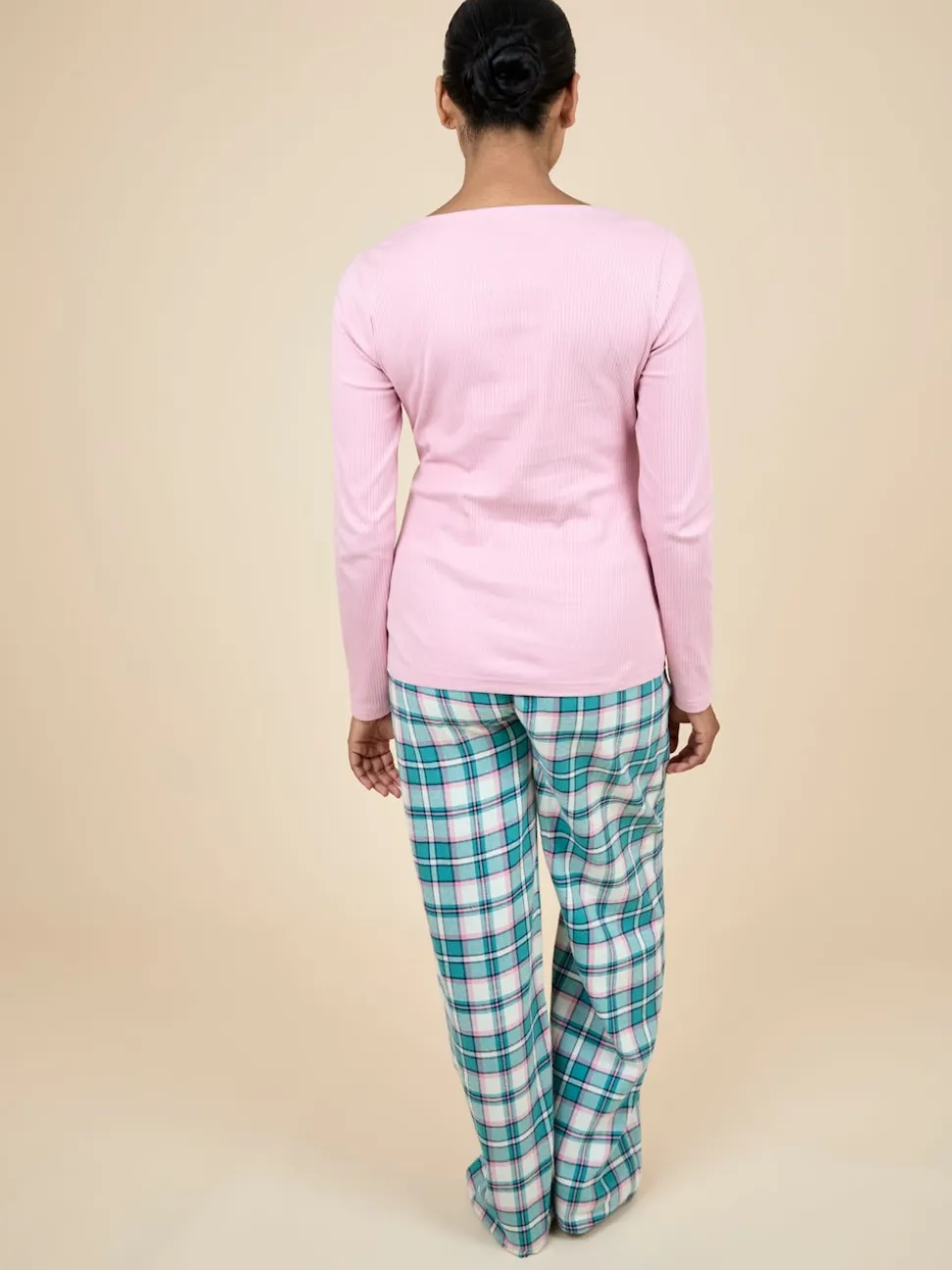 JoJo Maman Bébé Pink Maternity Check Pyjama Set