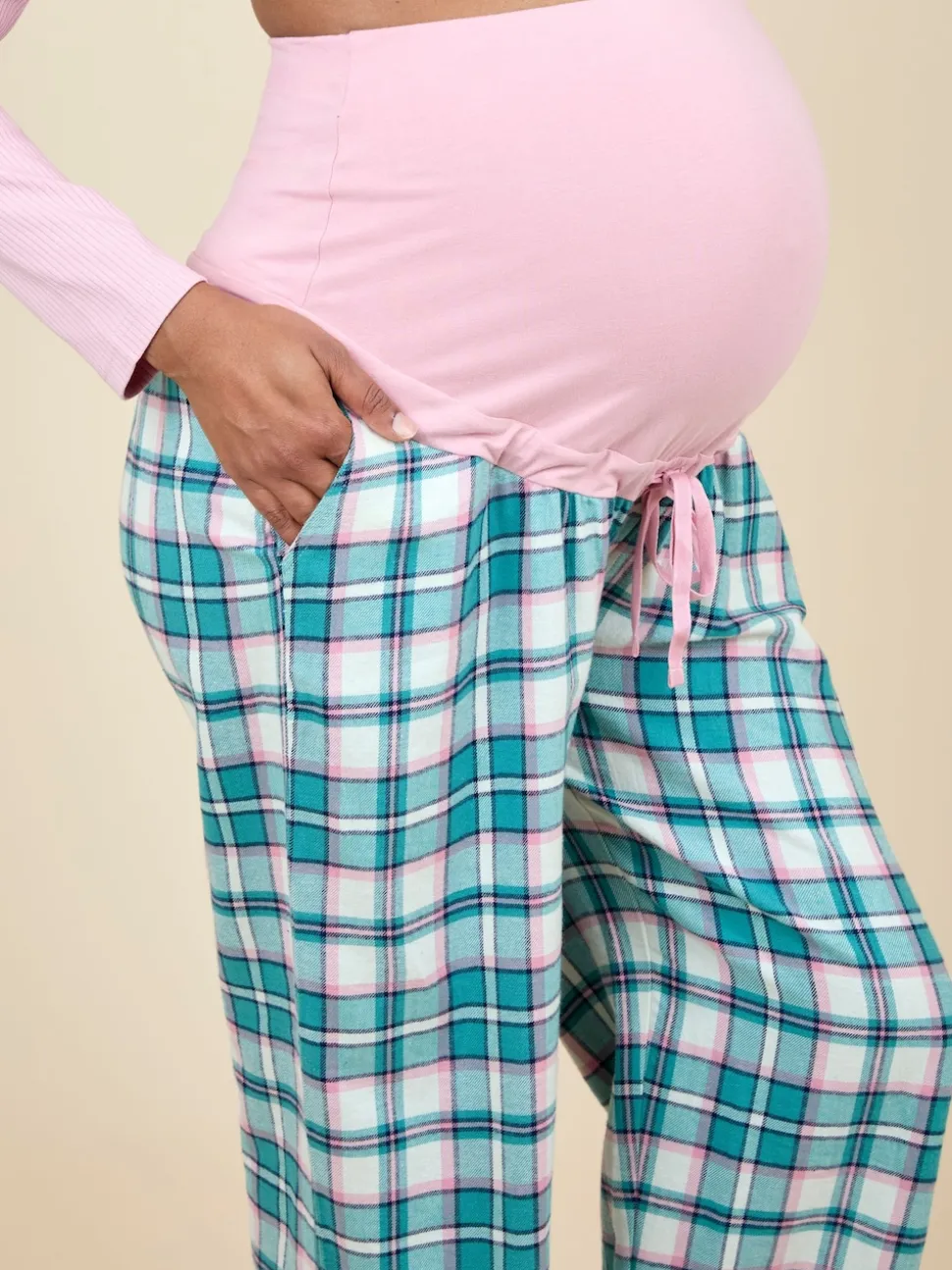 JoJo Maman Bébé Pink Maternity Check Pyjama Set