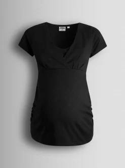 JoJo Maman Bébé True Black 2-Pack Maternity And Nursing T-Shirts