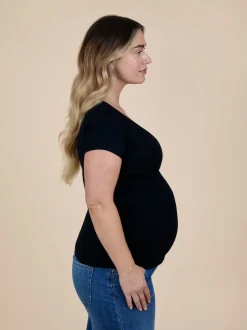 JoJo Maman Bébé True Black 2-Pack Maternity And Nursing T-Shirts