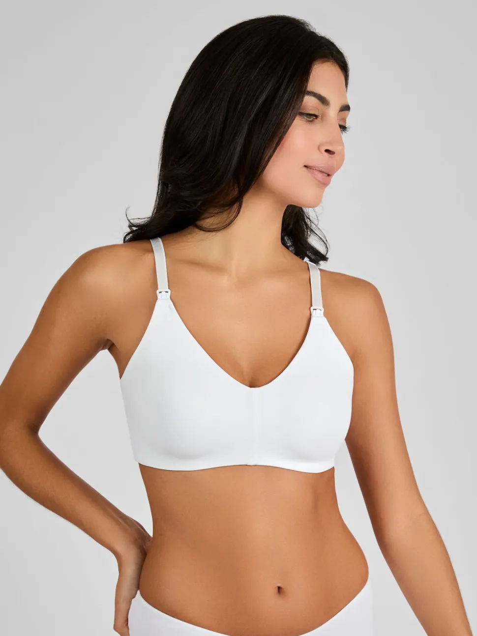 JoJo Maman Bébé White Microfibre Moulded Maternity & Nursing Bra