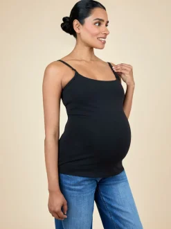 JoJo Maman Bébé White 2-Pack Maternity & Nursing Vest Tops