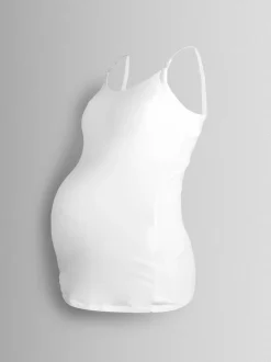 JoJo Maman Bébé White 2-Pack Maternity & Nursing Vest Tops