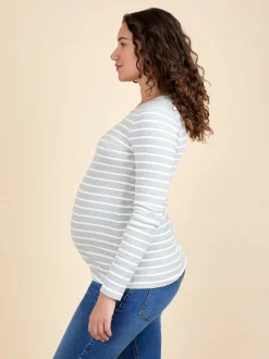 JoJo Maman Bébé White 2-Pack Ribbed Maternity & Nursing Top