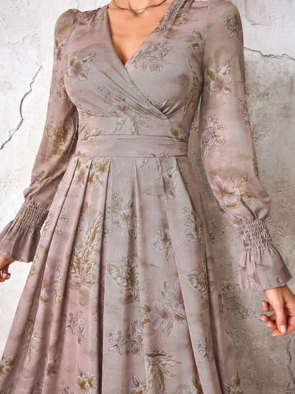 Jolie Moi Purple Long Sleeve Mesh Maxi Dress