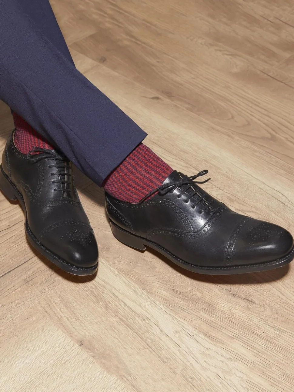Jones Bootmaker Black Maynard Leather Oxford Brogues