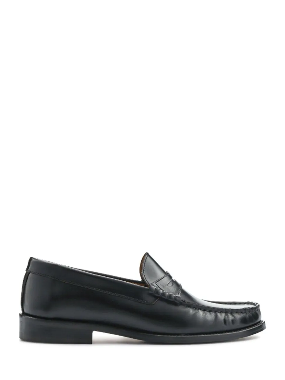 Jones Bootmaker Black Red Perna Smart Leather Moccasins Shoes