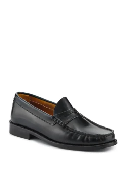 Jones Bootmaker Black Red Perna Smart Leather Moccasins Shoes