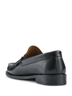 Jones Bootmaker Black Red Perna Smart Leather Moccasins Shoes