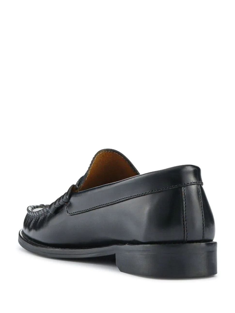 Jones Bootmaker Black Red Perna Smart Leather Moccasins Shoes