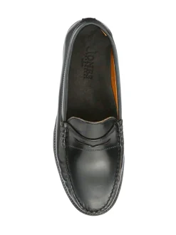Jones Bootmaker Black Red Perna Smart Leather Moccasins Shoes