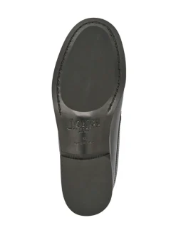 Jones Bootmaker Black Red Perna Smart Leather Moccasins Shoes