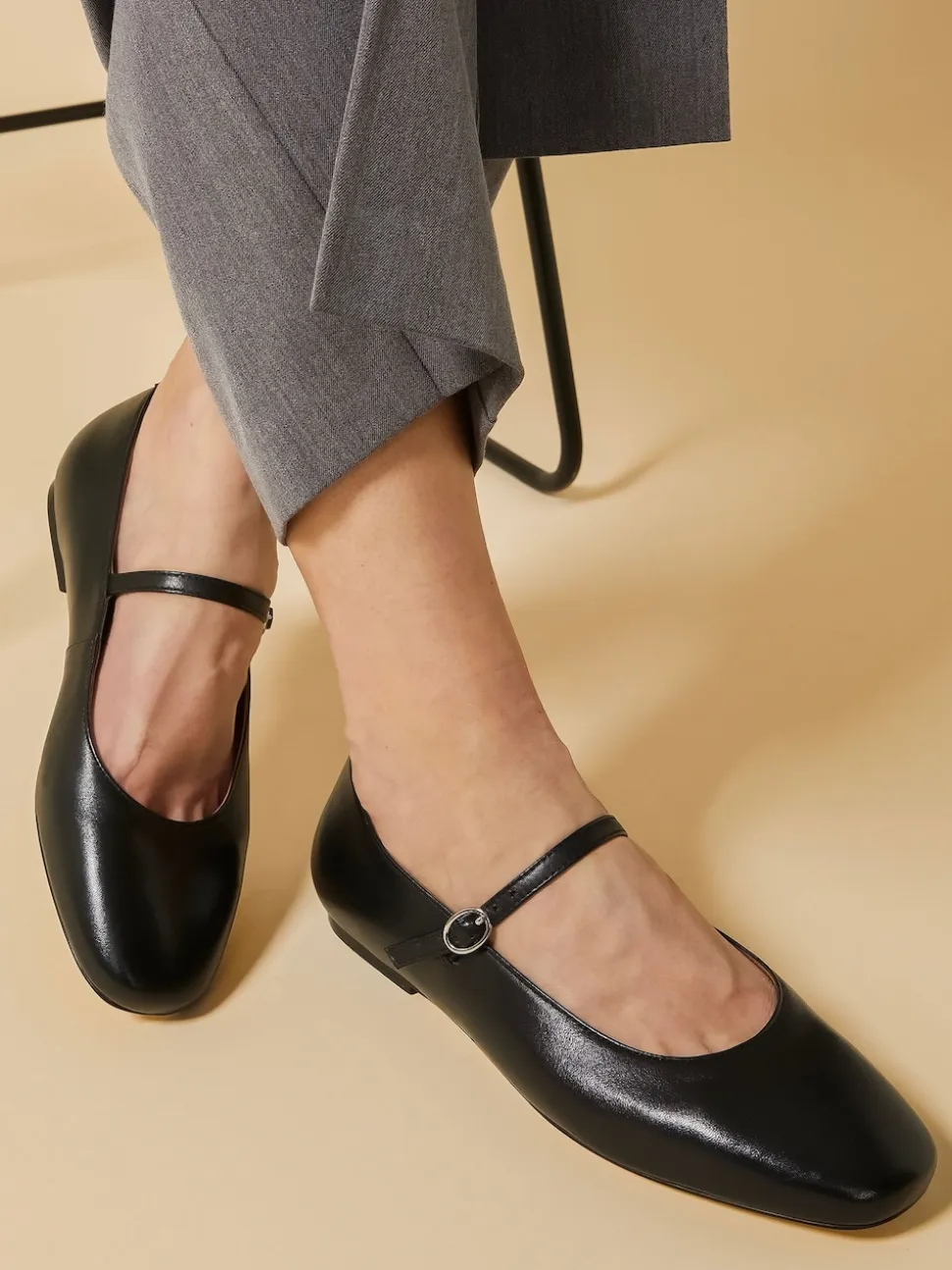Jones Bootmaker Black Sonnet Mary Janes Leather Shoes