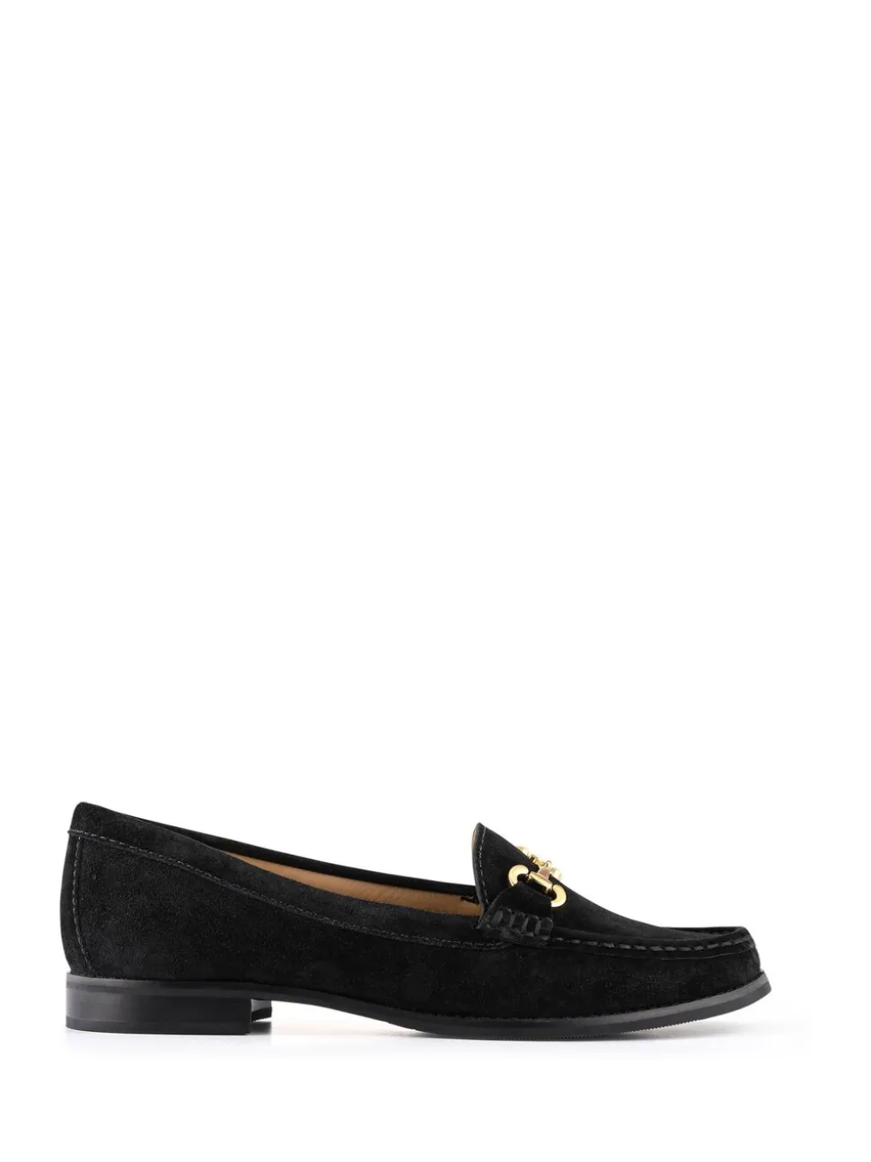 Jones Bootmaker Black Wide Fit Lex Suede Leather Loafers