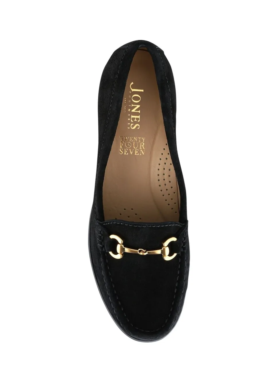 Jones Bootmaker Black Wide Fit Lex Suede Leather Loafers