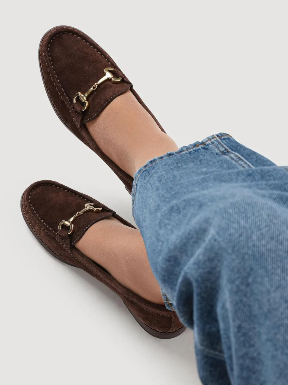 Jones Bootmaker Brown Regular Fit Lex Suede Leather Loafers