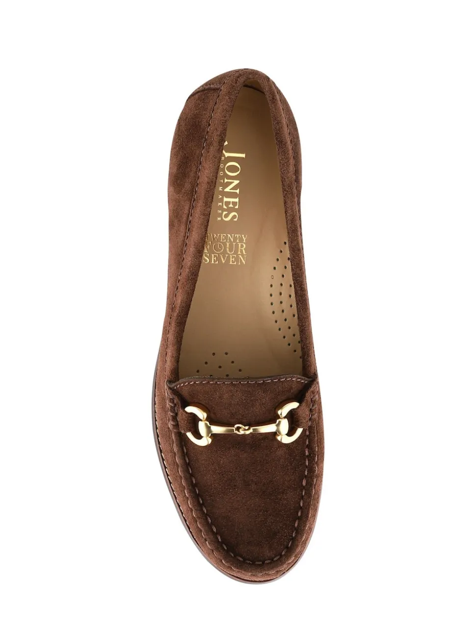 Jones Bootmaker Brown Regular Fit Lex Suede Leather Loafers