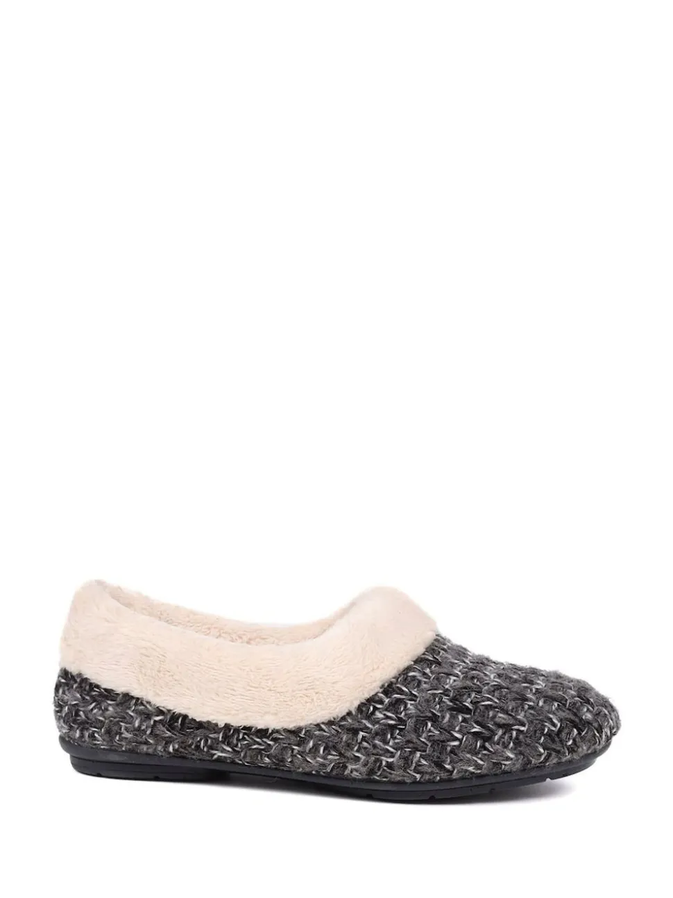 Jones Bootmaker Grey Faux-Fur-Lined Slippers