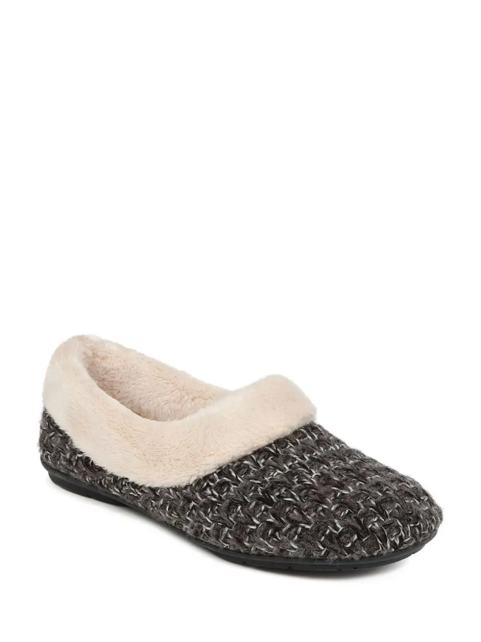 Jones Bootmaker Grey Faux-Fur-Lined Slippers