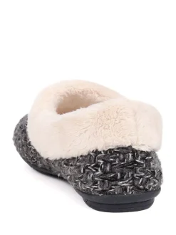 Jones Bootmaker Grey Faux-Fur-Lined Slippers
