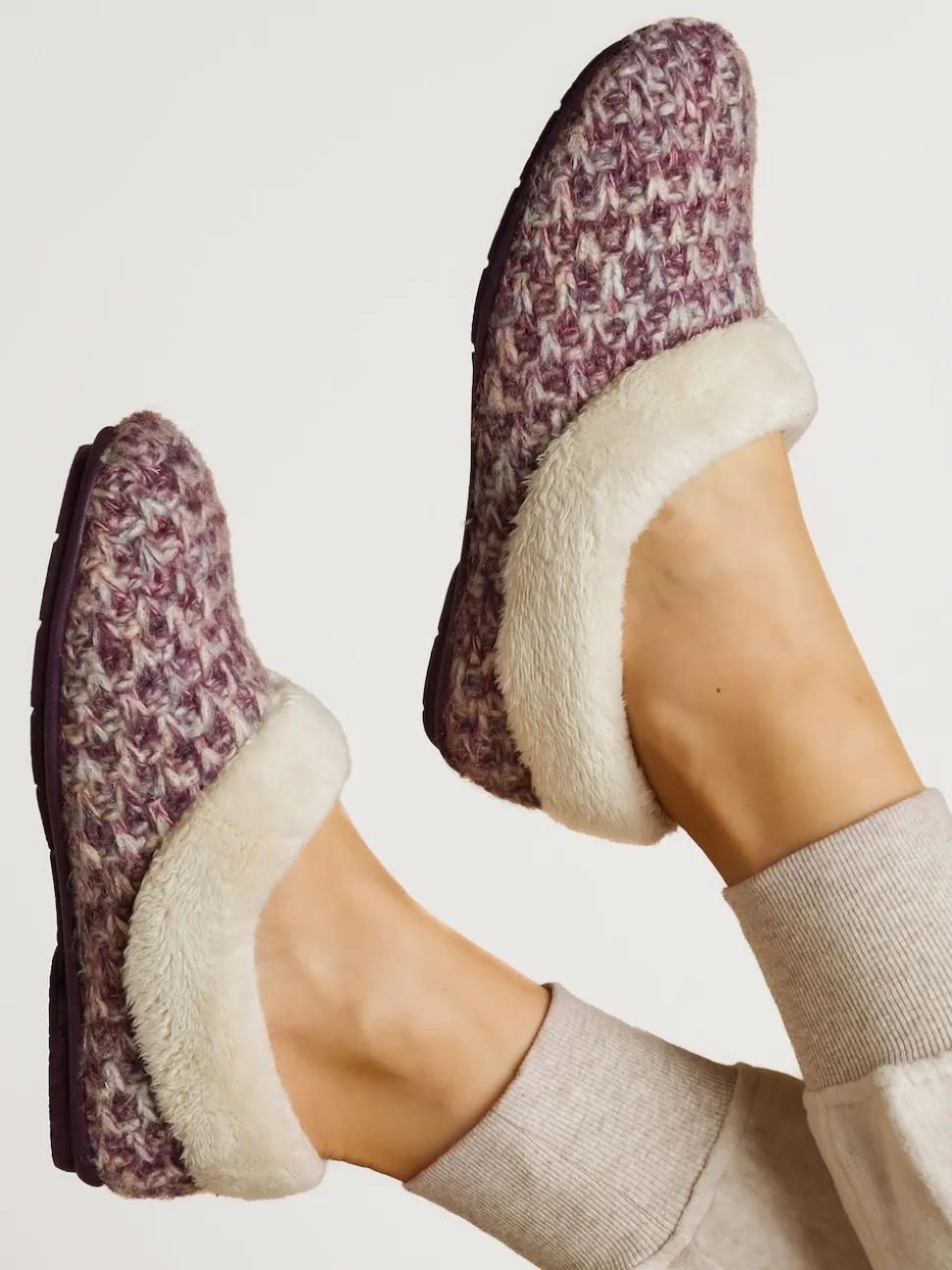 Jones Bootmaker Purple Faux-Fur-Lined Slippers