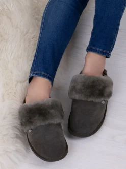 Just Sheepskin Dark Grey Ladies Duchess Slippers