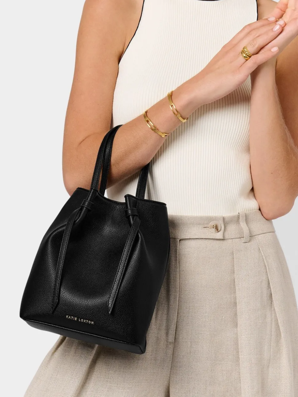 Katie Loxton Black Celina Bucket Bag
