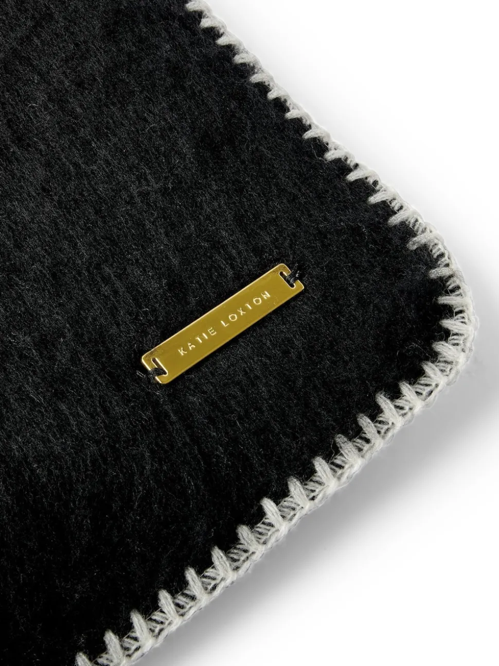 Katie Loxton Black Whipstitch Scarf