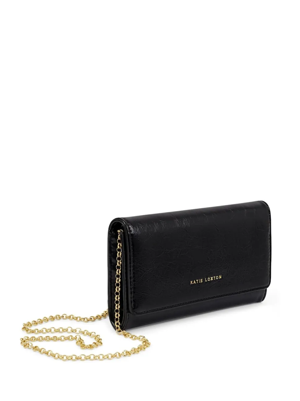 Katie Loxton Black Zea Patent Crackle Cross-Body Purse