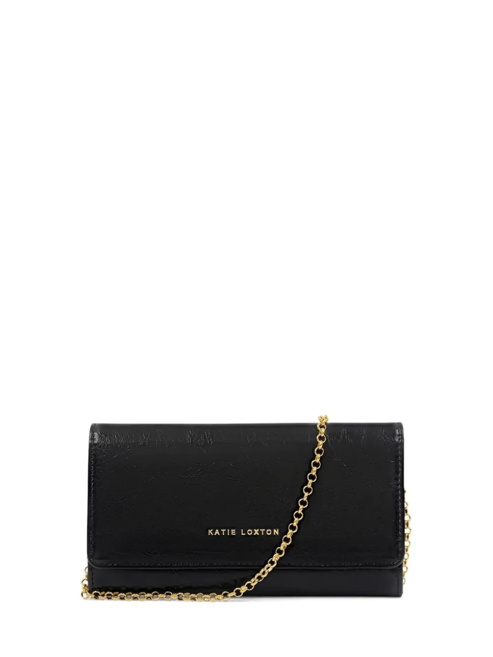 Katie Loxton Black Zea Patent Crackle Cross-Body Purse
