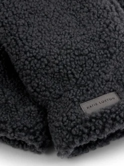 Katie Loxton Grey Teddy Mittens With Cord