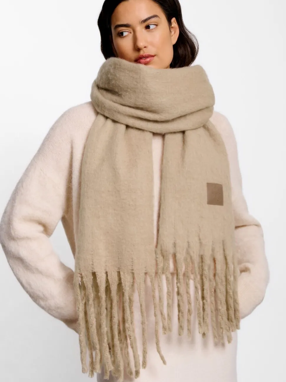 Katie Loxton Natural Oversized Tassel Scarf